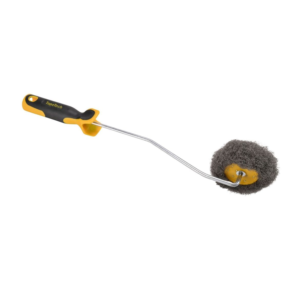 2-inch TapeTech Premium Inside Corner Compound Roller with grey nap, yellow roller frame, and grey comfort handle
