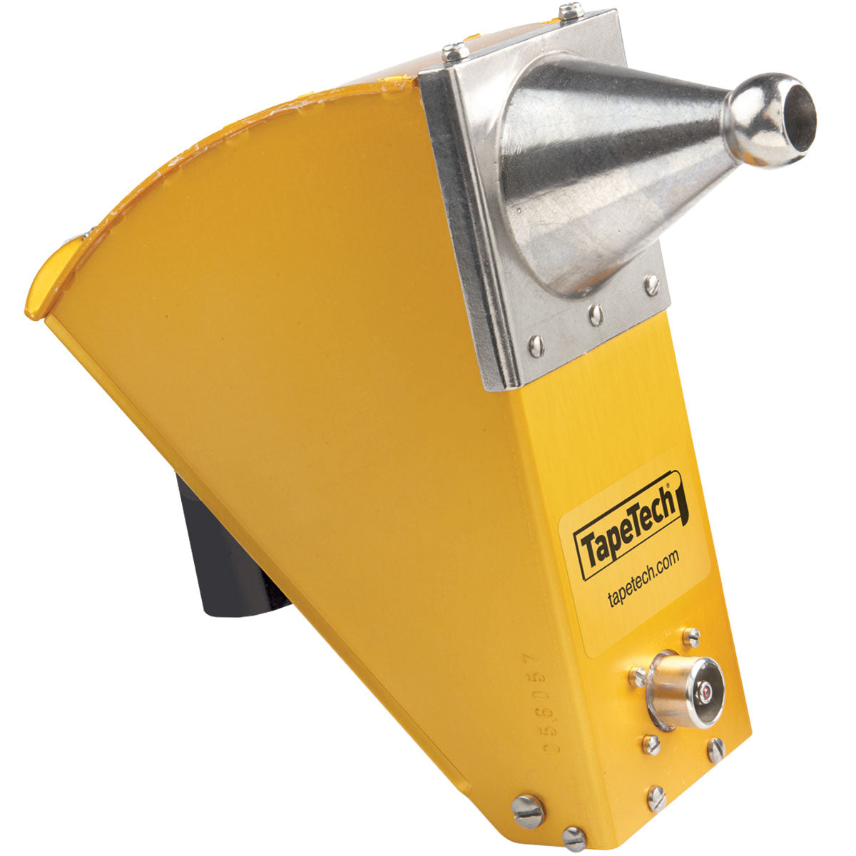 8-inch TapeTech Corner Applicator Box with gold finish, stainless steel cone, and black handle adapter