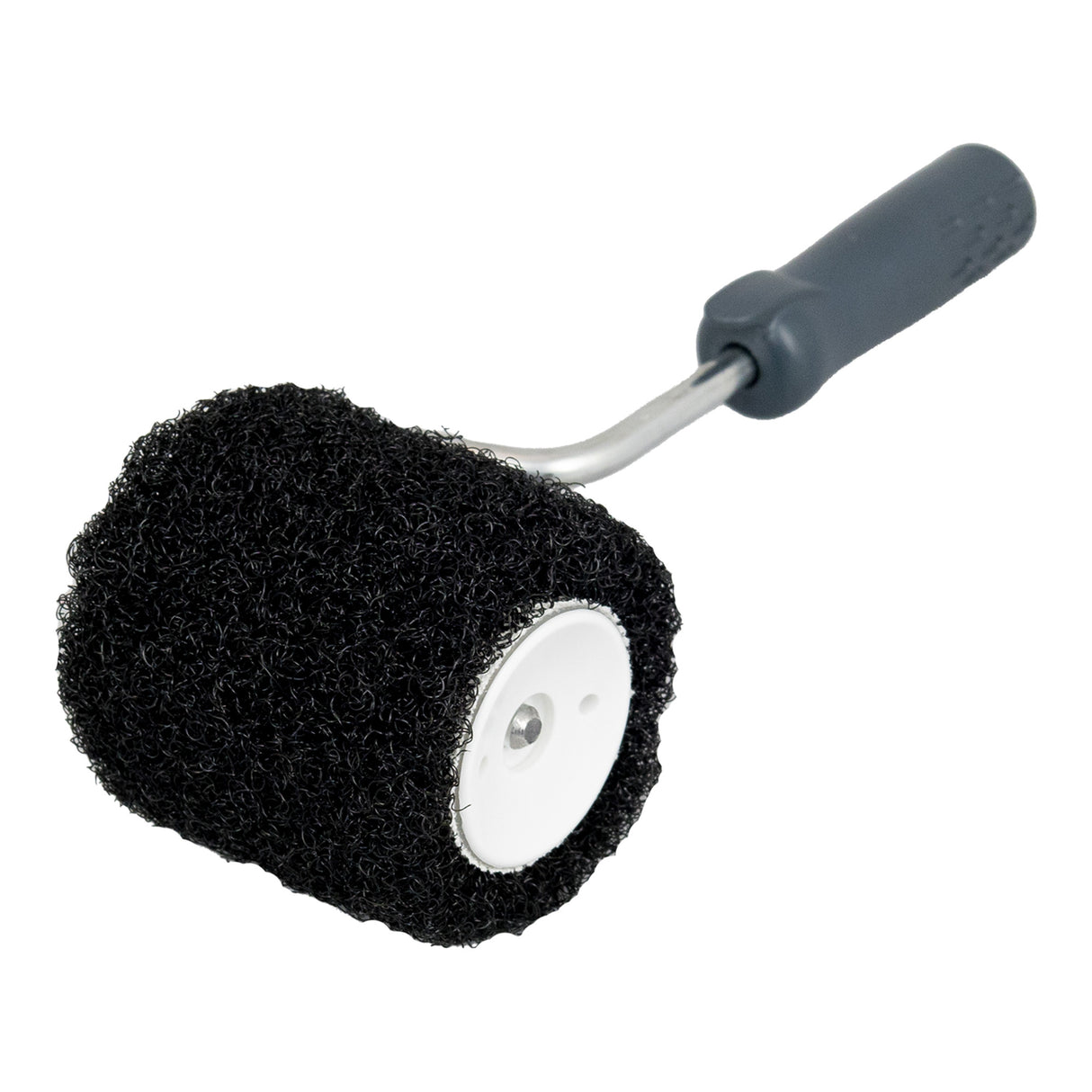 3-inch Columbia Corner Mud Roller with black polymide fibers, steel shank, and grey comfort handle with acme thread