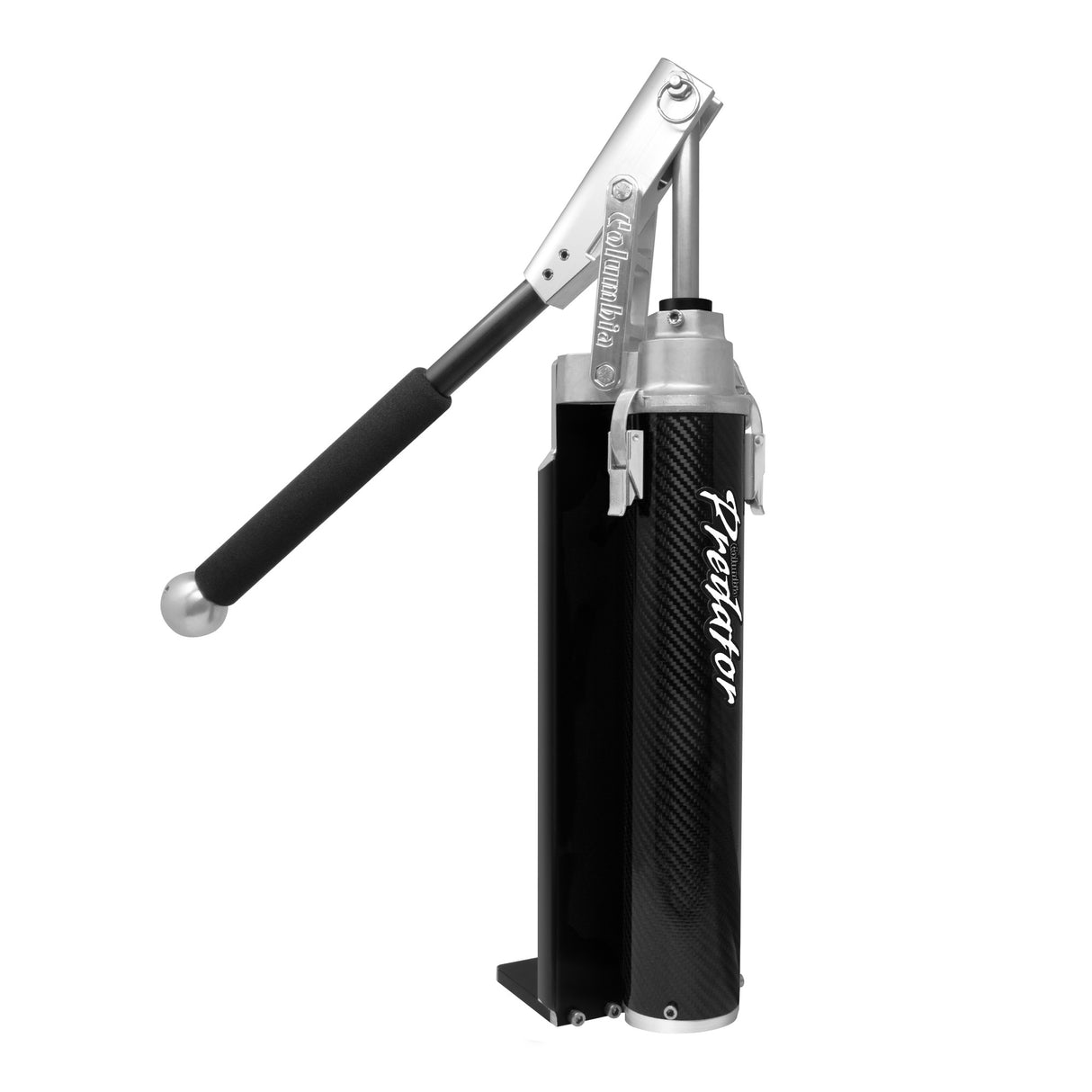 Columbia Predator Mud Pump with a black carbon fiber casing and black soft grip handle