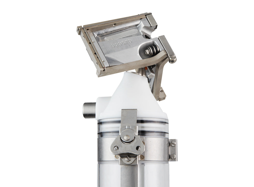 Close-up of TapeTech Corner Finisher attached to a TapeTech mud runner