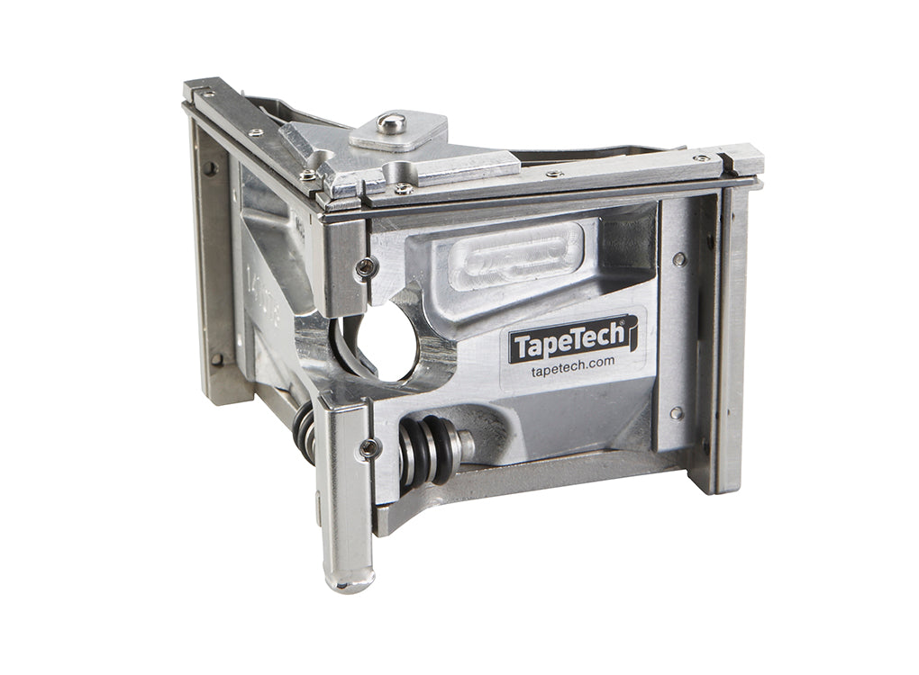 3-inch TapeTech Corner Finisher with stainless steel frame and positive ball retainer, quarter view