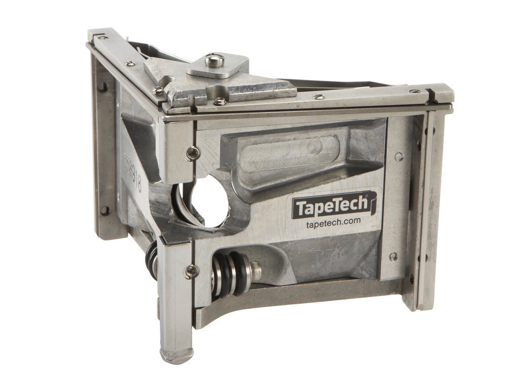 3.5-inch TapeTech Corner Finisher with stainless steel frame and positive ball retainer, quarter view