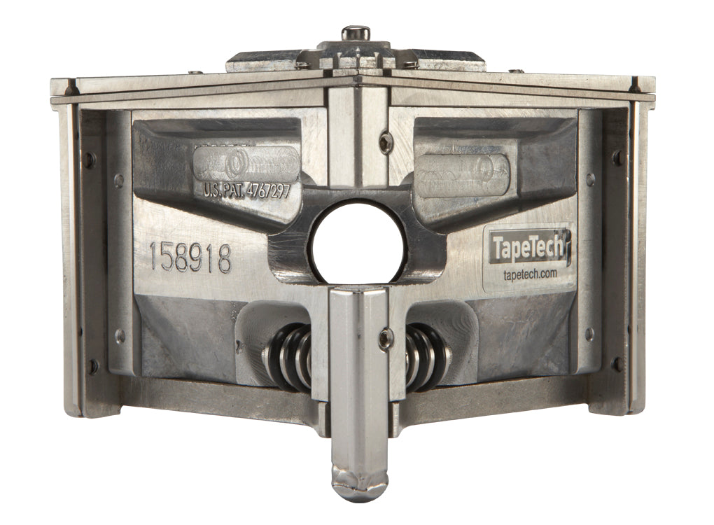 3.5-inch TapeTech Corner Finisher with stainless steel frame and positive ball retainer, front view