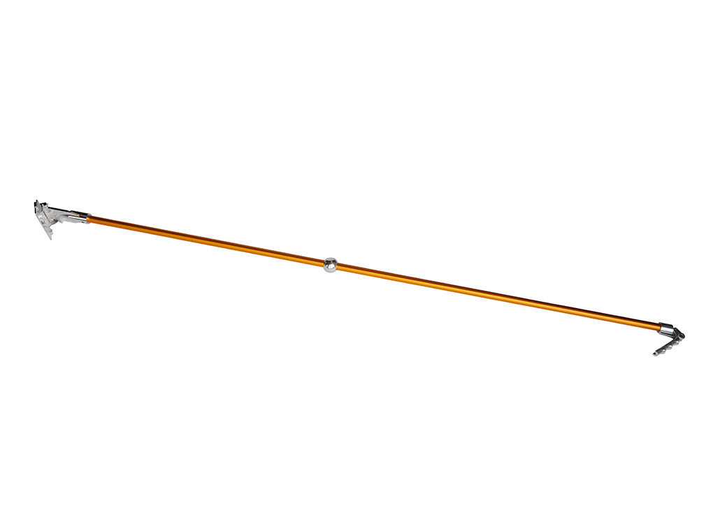 54-inch TapeTech Fixed Length Finishing Box Handle with a gold aluminum body and stainless steel components