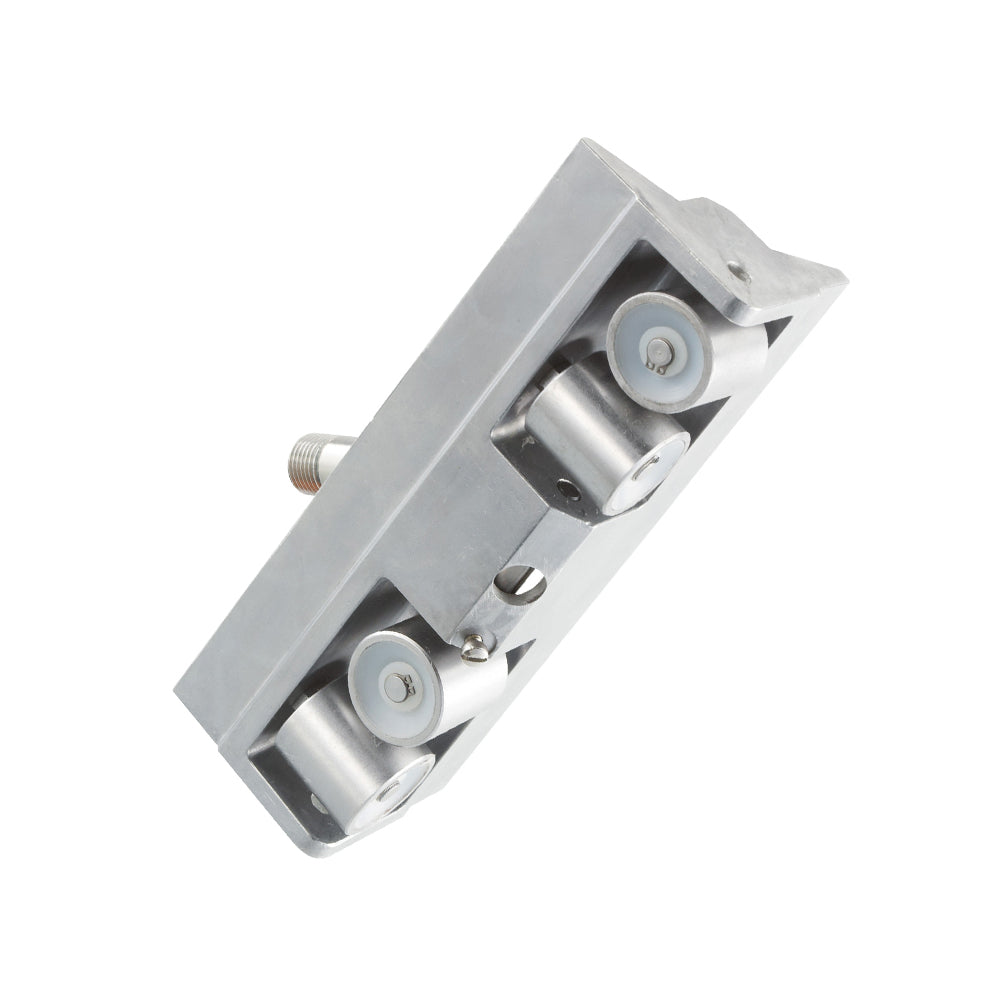 Grey Asgard Corner Roller with stainless steel wheels