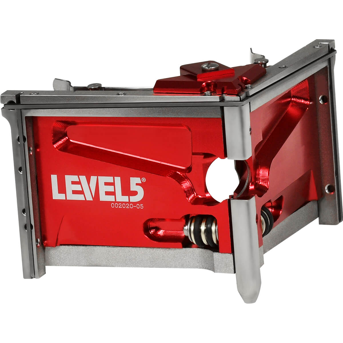 3.5-inch Level 5 Corner Finisher with red-cast aluminum body, stainless steel frame, and carbon steel blades