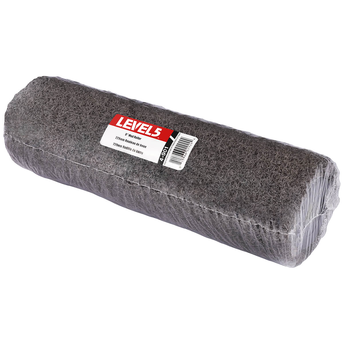 9-inch Level 5 Drywall Compound Roller Replacement Cover with a grey nap