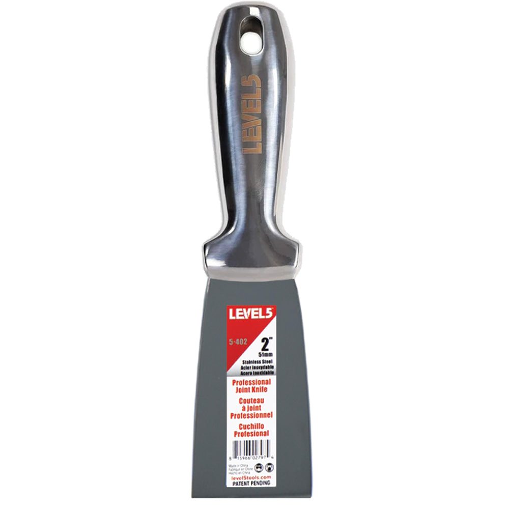 2-inch Level 5 One Piece Joint Knife with stainless steel blade and hang hole