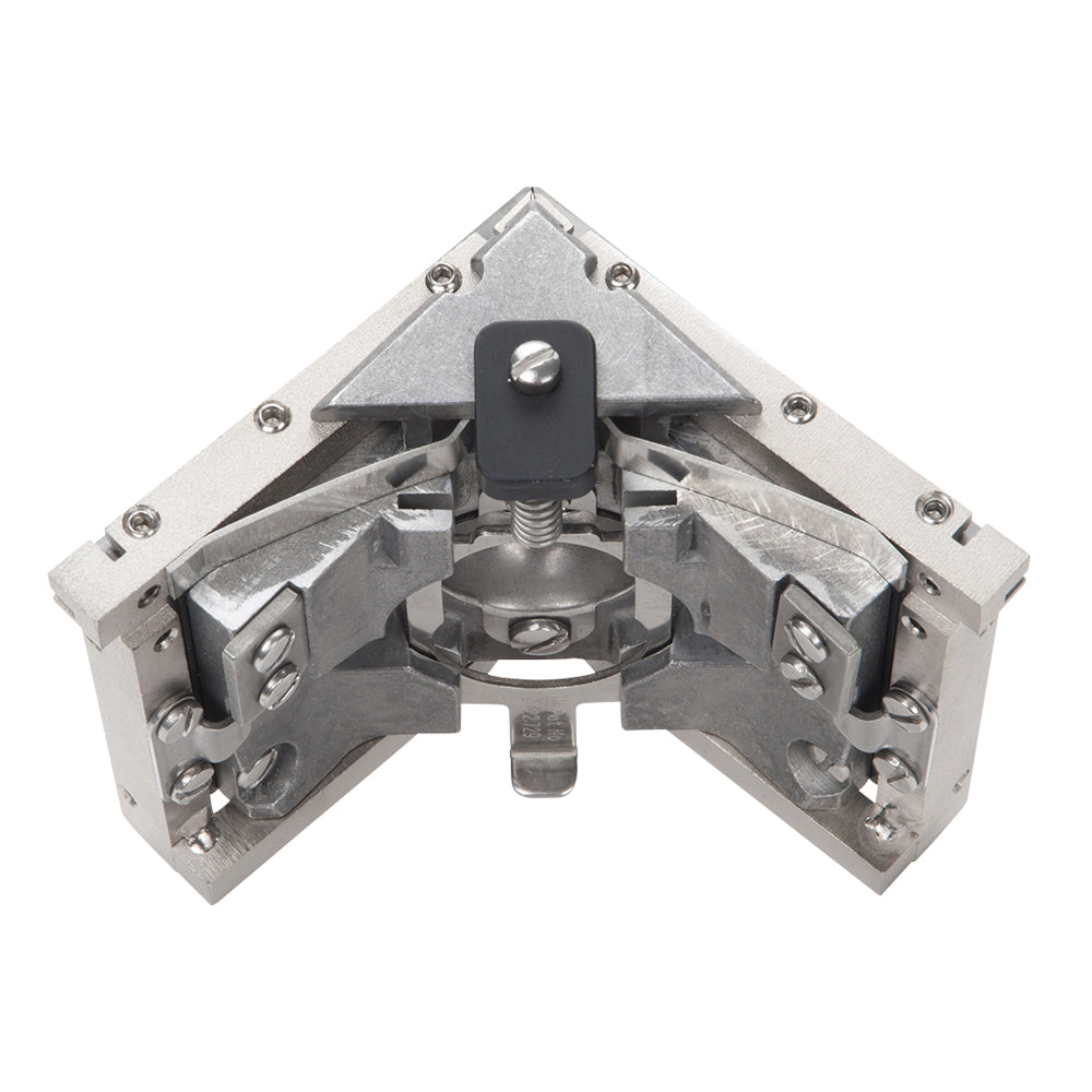 Asgard 2.5-inch angle head with stainless steel frame, patented positive ball retainer, and easy roll wheels top back view