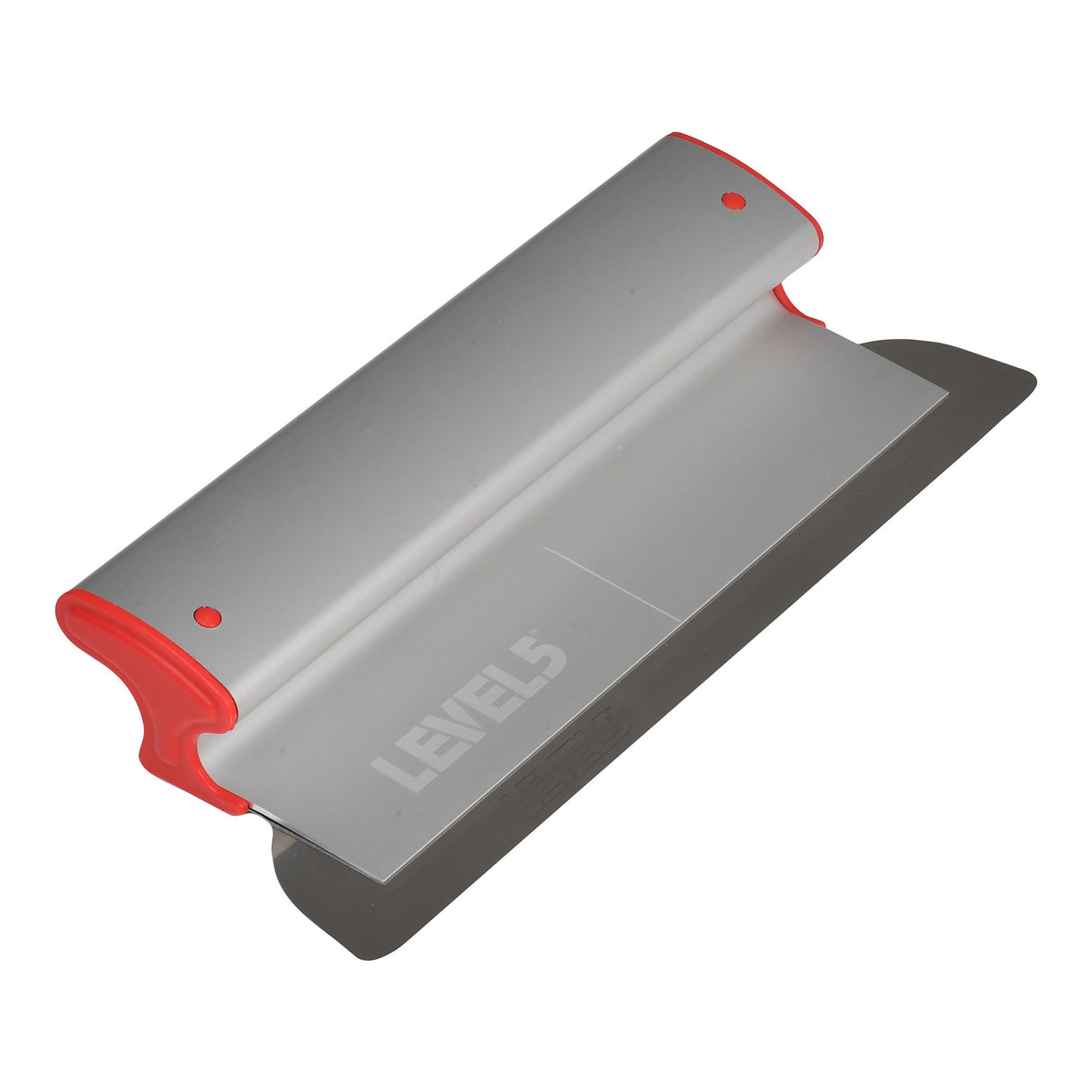 14-inch Level 5 Skimming Blade with a stainless steel blade, red composite end caps, and a grey plastic body