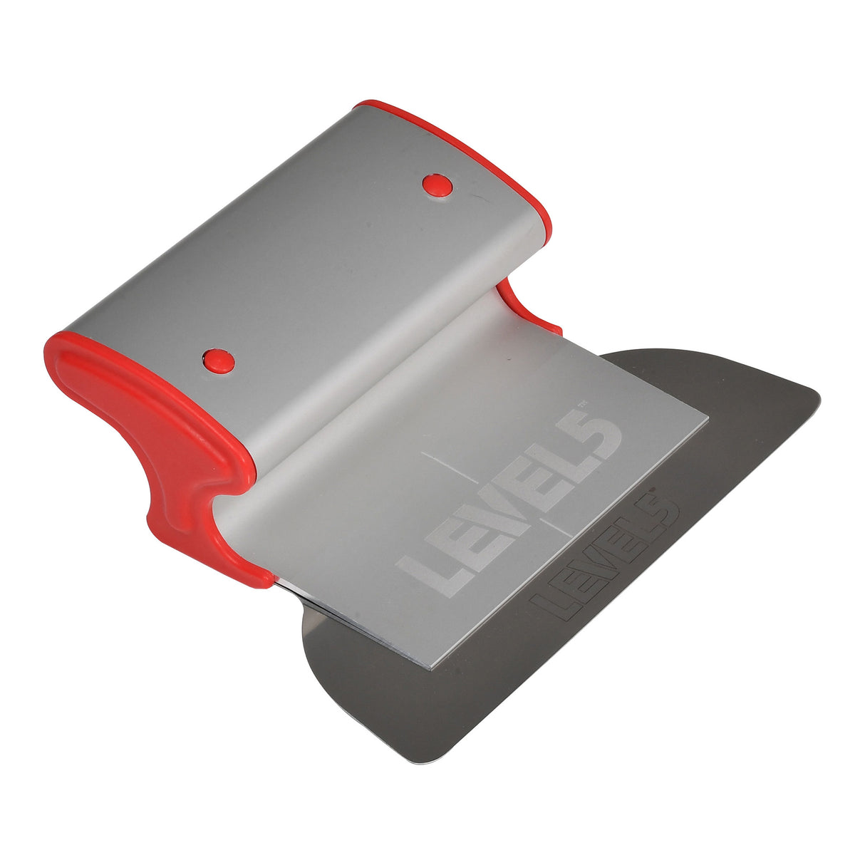 7-inch Level 5 Skimming Blade with a stainless steel blade, red composite end caps, and a grey plastic body