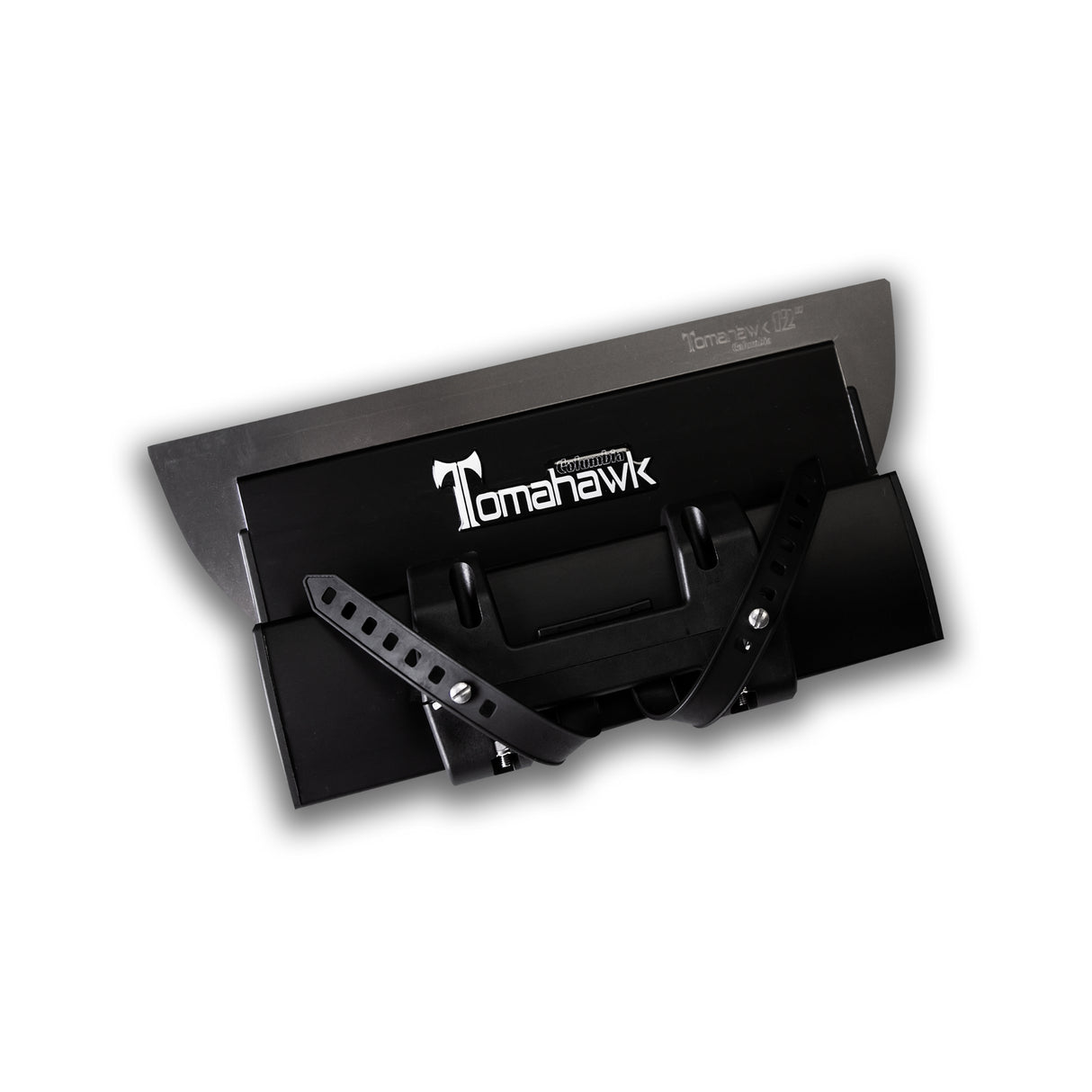 12-inch Columbia Tomahawk Smoothing Blade with a stainless steel blade featuring rounded edges and a black plastic body