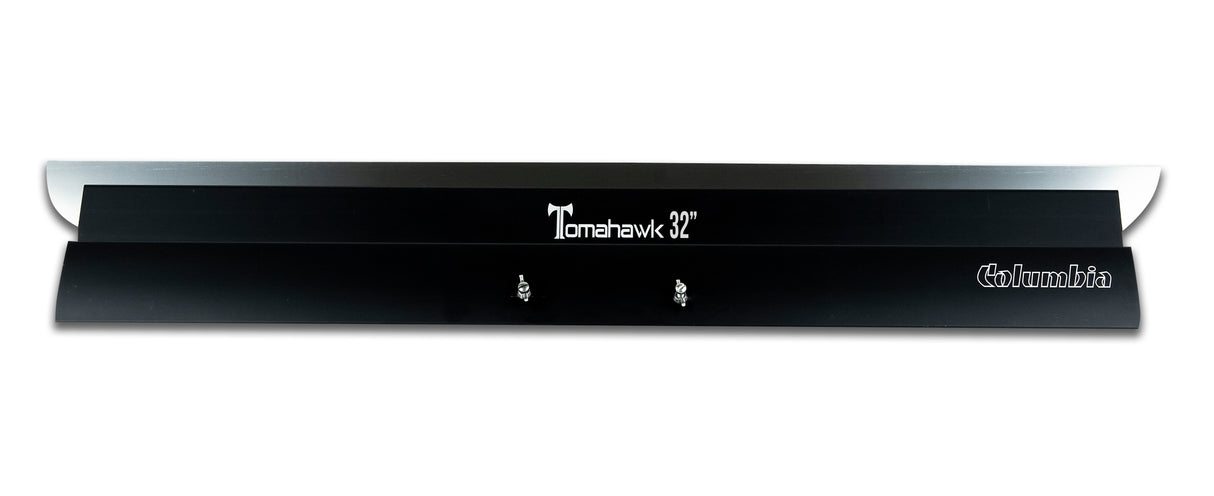 32-inch Columbia Tomahawk Smoothing Blade with a stainless steel blade featuring rounded edges and a black plastic body