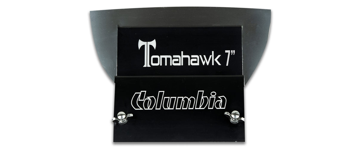 7-inch Columbia Tomahawk Smoothing Blade with a stainless steel blade featuring rounded edges and a black plastic body