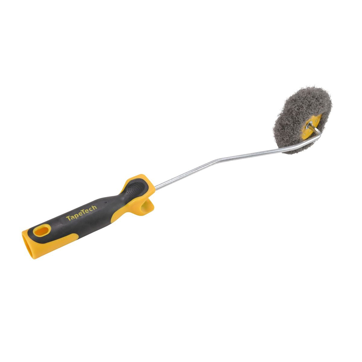 2-inch TapeTech Premium Inside Corner Compound Roller with grey nap, yellow roller frame, and grey comfort handle