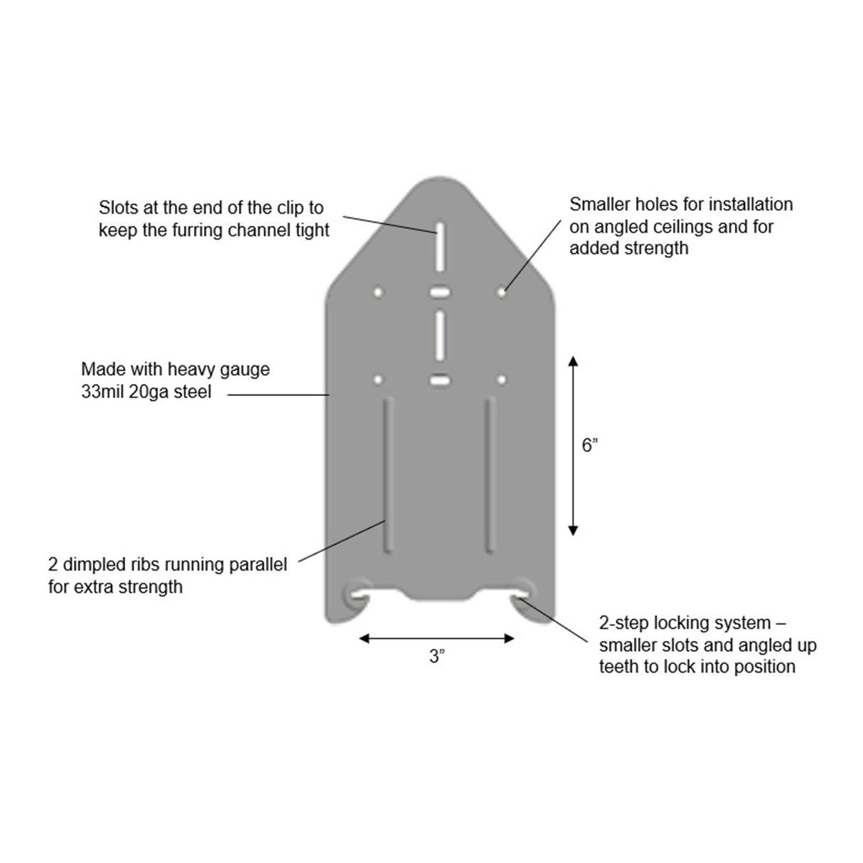 Resilmount A94 Adjustable Furring Channel Clip