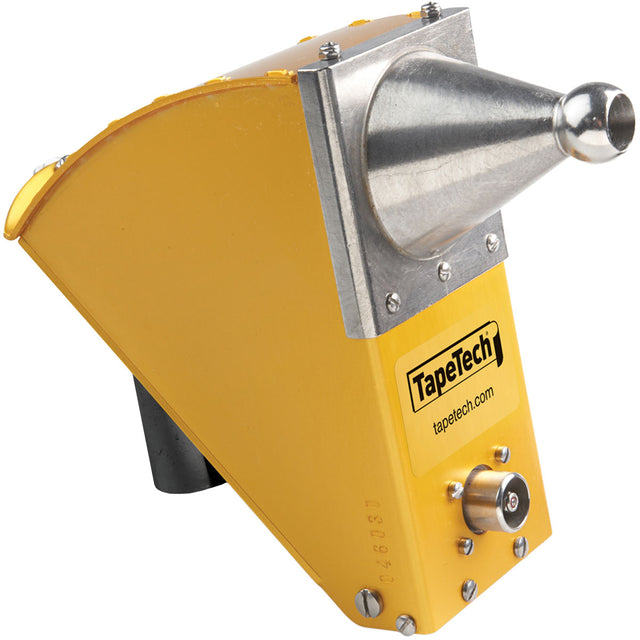 7-inch TapeTech Corner Applicator Box with gold finish, stainless steel cone, and black handle adapter