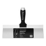 12-inch Columbia taping knife with stainless steel blade and black rubber grip handle