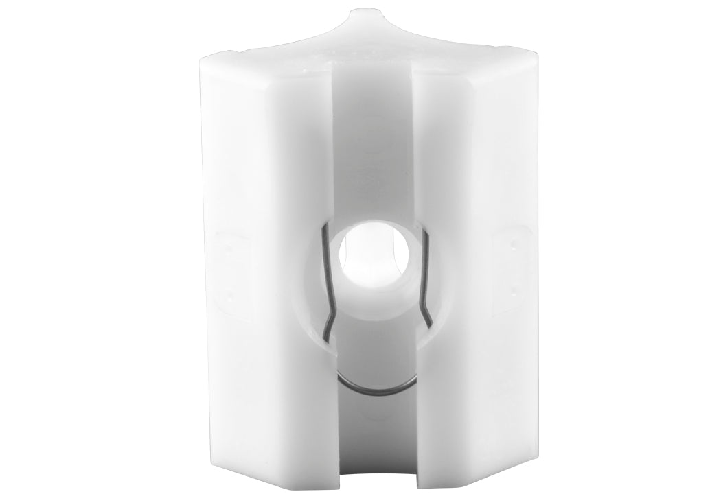 TapeTech Applicator Mud Head 90-degree inside corner with white body and ridges, back view
