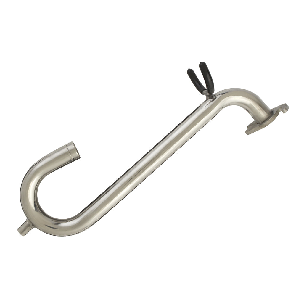 Steel Asgard Gooseneck Adaptor with black rubber sleeves on automatic taper holder