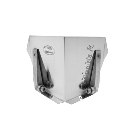 3-inch Columbia Standard Flusher made from aluminum with steel components and wheels, front view