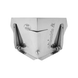 3.5-inch Columbia Direct Flusher made from aluminum with steel components and wheels, front view