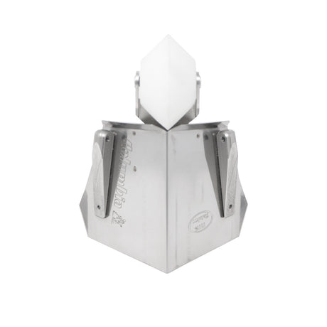 3-inch Columbia Combo Flusher made from aluminum with steel components and a white plastic wheel, front view