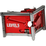 3.5-inch Level 5 Corner Finisher with red-cast aluminum body, stainless steel frame, and carbon steel blades
