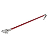 42-inch Level 5 Fixed Length Flat Box Handle with a red aluminum tube and stainless steel brake lever and handle head