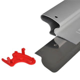 Close-up of grey Level 5 Skimming blade with red end cap detatched and blade partially slid out