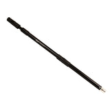 Slightly extended Columbia One Extendable Handle made from billet aluminum and steel components with a black finish, and black rubber grips, side view
