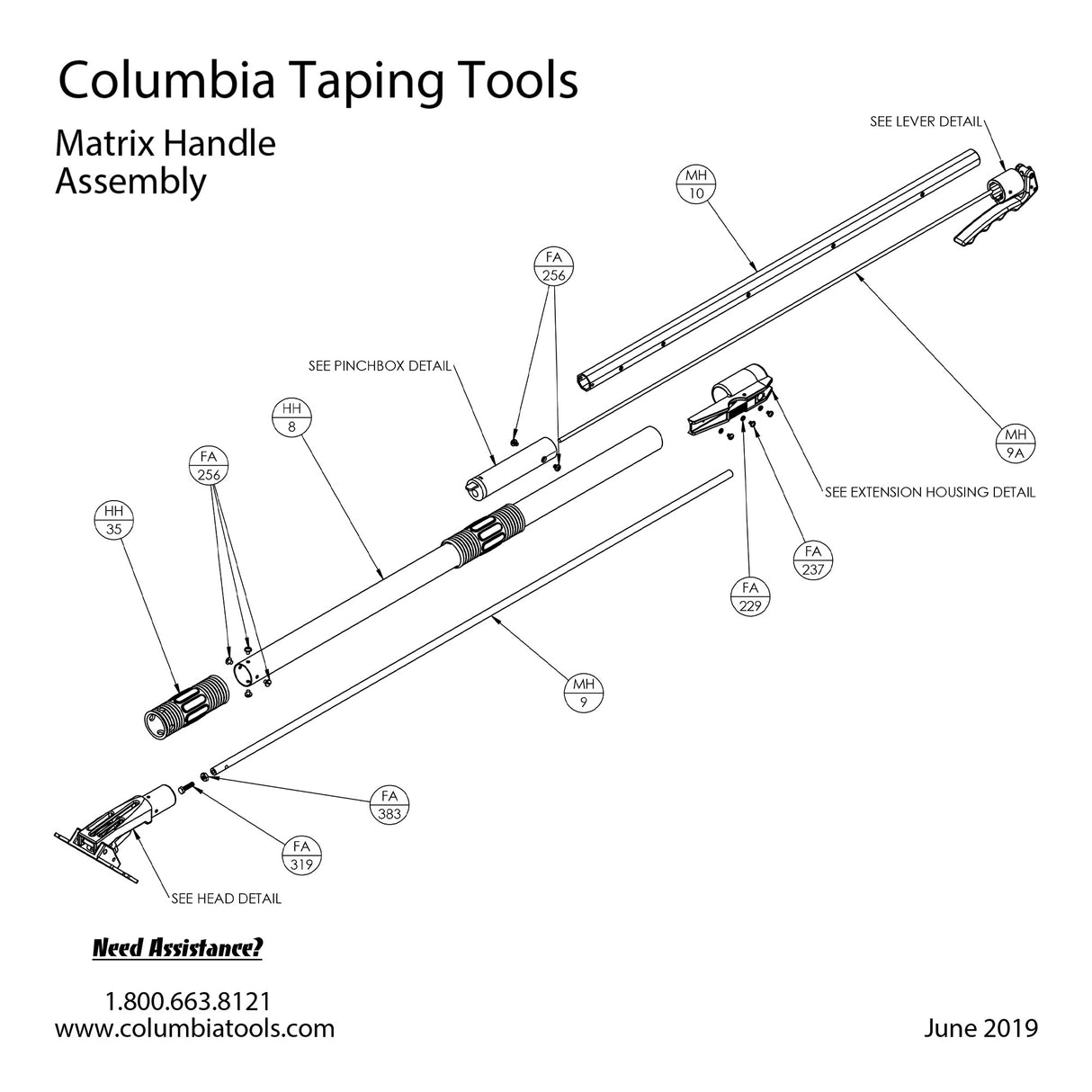 Columbia Matrix Handle Repair Parts