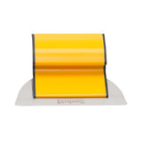 7-inch TapeTech Premium Finishing Knife with yellow composite frame, grey end caps, and stainless steel blade, front view