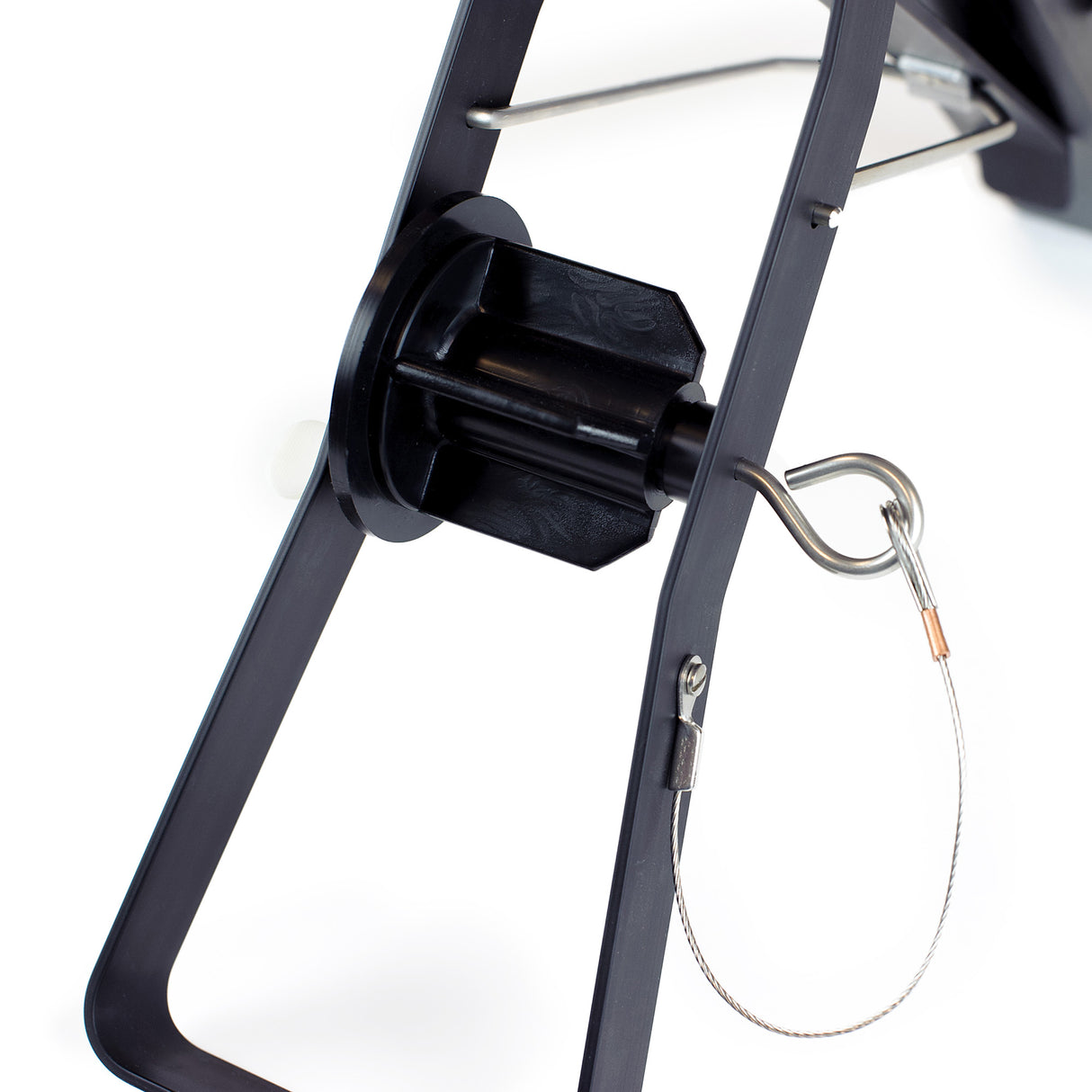 Close-up of Columbia Semi-Automatic Taper tape spool and pin