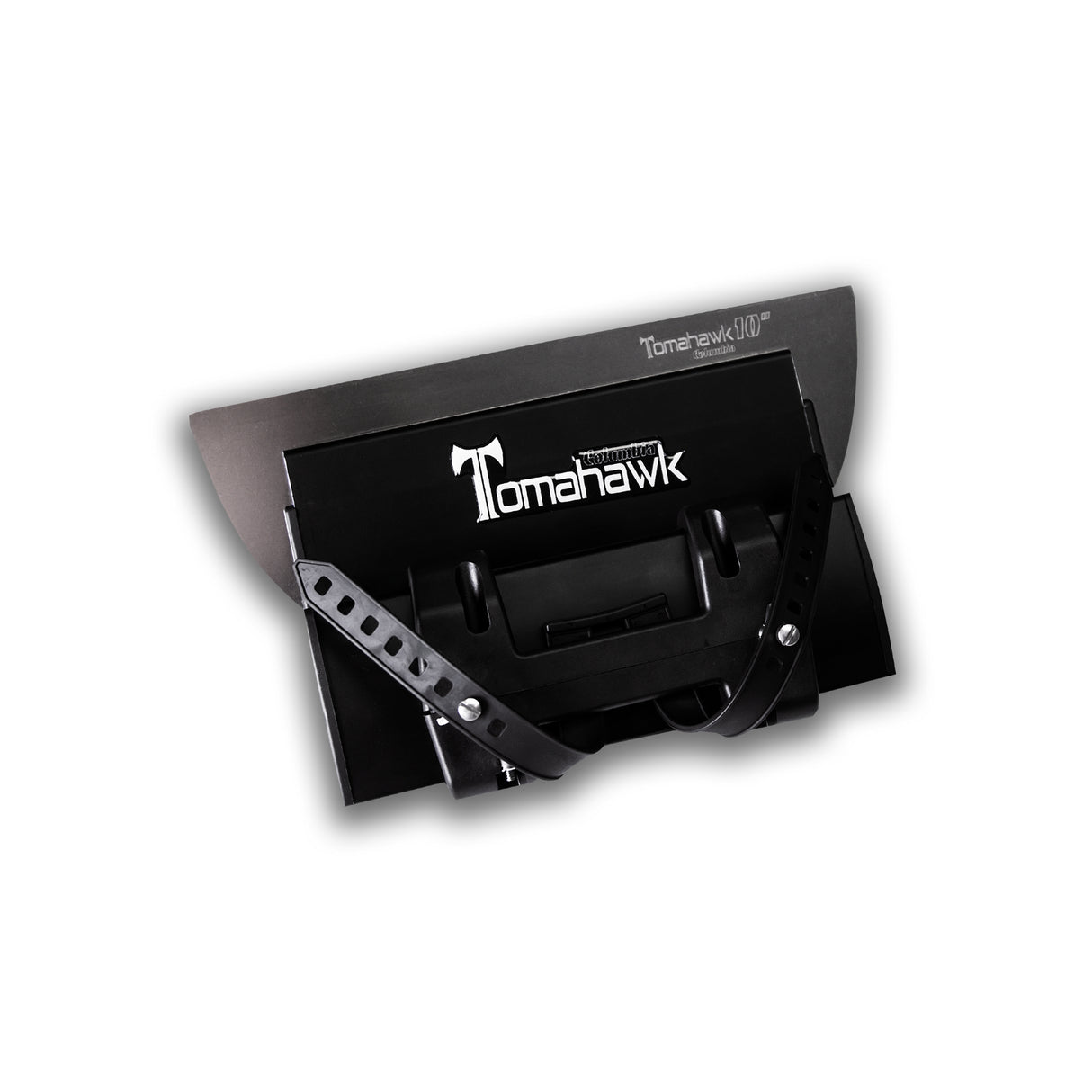 10-inch Columbia Tomahawk Smoothing Blade with a stainless steel blade featuring rounded edges and a black plastic body