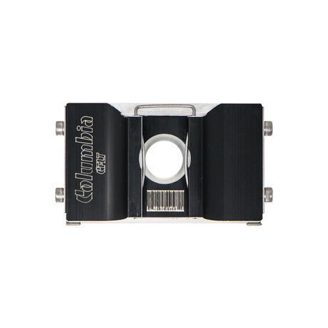 Columbia Flat Applicator made from billet aluminum and steel components with a black painted finish, back view