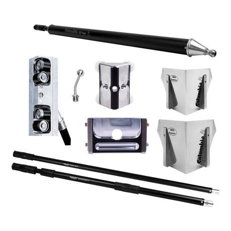 Columbia semi-automatic taping set with a compound tube, handles, flushers, applicators, corner roller, and angle head adaptor